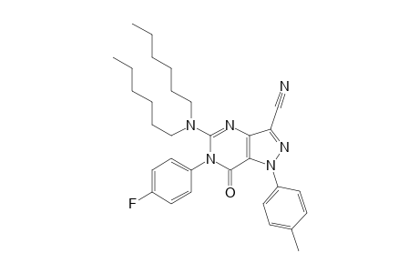 3-Cyano-5-dihexylamino-6-(4-fluorophenyl)-1-p-tolyl-1H-pyrazolo[4,3-d]pyrimidin-7(6H)-one