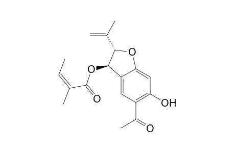 2-Butenoic acid, 2-methyl-, 5-acetyl-2,3-dihydro-6-hydroxy-2-(1-methylethenyl)-3-benzofuranyl ester, [2S-[2.alpha.,3.beta.(Z)]]-