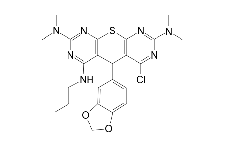 6-Chloro-2,8-di(dimethylamino)-5-(3,4-methylenedioxyphenyl)-4-propylamino-5H-thiopyrano[2,3-d:6,5-d']dipyrimidine