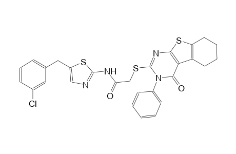 N-[5-(3-chlorobenzyl)-1,3-thiazol-2-yl]-2-[(4-oxo-3-phenyl-3,4,5,6,7,8-hexahydro[1]benzothieno[2,3-d]pyrimidin-2-yl)sulfanyl]acetamide