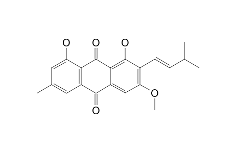 VISMIAQUINONE-A;1,8-DIHYDROXY-3-METHYL-6-METHOXY-7-(3-METHYL-BUT-1-ENYL)-ANTHRAQUINONE