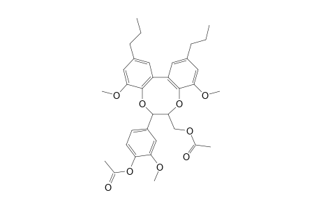 2-(3-Methoxy-4-hydroxyphenyl)-5,12-dmethoxy-7,10-bi(propyl)-dibenzo[eg][1,4]dioxocin-3-methanol diacetate