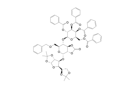 #15;1,2:5,6-DI-O-ISOPROPYLIDENE-3-O-[6-O-BENZYL-2,3-O-CARBONATE-4-O-(2,3,4,6-TETRA-O-BENZYOL-BETA-D-GALACTOPYRANOSYL)-ALPHA-D-GLUCOPYRANOSYL]-ALPHA-D-GLUCOFUR