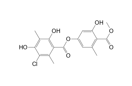 Benzoic acid, 3-chloro-4,6-dihydroxy-2,5-dimethyl-, 3-hydroxy-4-(methoxycarbonyl)-5-methylphenyl ester