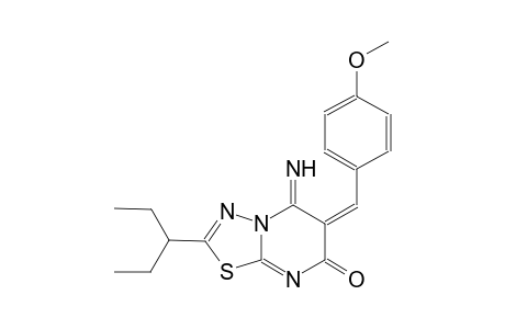 (6E)-2-(1-ethylpropyl)-5-imino-6-(4-methoxybenzylidene)-5,6-dihydro-7H-[1,3,4]thiadiazolo[3,2-a]pyrimidin-7-one