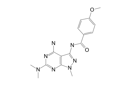 4-AMINO-6-DIMETHYLAMINO-3-[(4-METHOXYBENZOYL)-AMINO]-1-METHYLPYRAZOLO-[3,4-D]-PYRIMIDINE