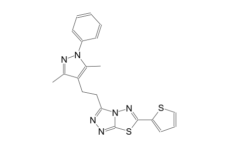 [1,2,4]triazolo[3,4-b][1,3,4]thiadiazole, 3-[2-(3,5-dimethyl-1-phenyl-1H-pyrazol-4-yl)ethyl]-6-(2-thienyl)-