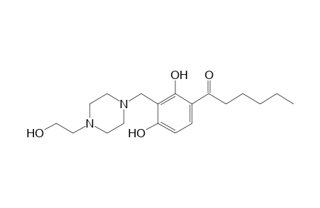 2',4'-dihydroxy-3'-{[4-(2-hydroxyethyl)-1-piperazinyl]methyl}hexanophenone