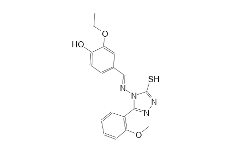2-ethoxy-4-((E)-{[3-(2-methoxyphenyl)-5-sulfanyl-4H-1,2,4-triazol-4-yl]imino}methyl)phenol