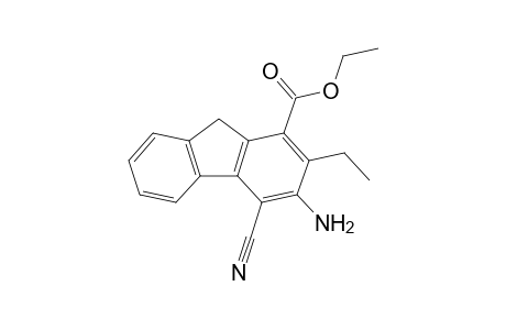 Ethyl 3-amino-4-cyano-2-ethyl-9H-fluorene-1-carboxylate.