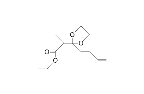 2-Methyl-3-ethylenedioxy-6-heptenoic acid, ethyl ester