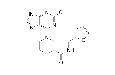 3-piperidinecarboxamide, 1-(2-chloro-9H-purin-6-yl)-N-(2-furanylmethyl)-