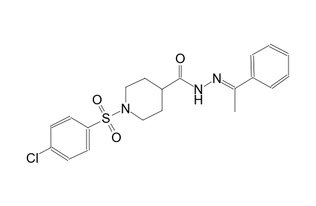 4-piperidinecarboxylic acid, 1-[(4-chlorophenyl)sulfonyl]-, 2-[(E)-1-phenylethylidene]hydrazide
