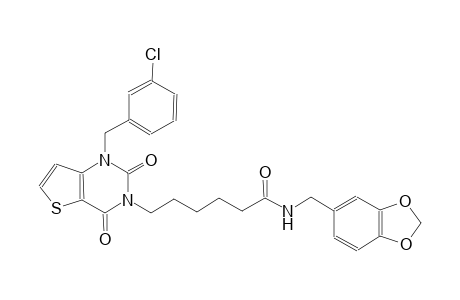 N-(1,3-benzodioxol-5-ylmethyl)-6-(1-(3-chlorobenzyl)-2,4-dioxo-1,4-dihydrothieno[3,2-d]pyrimidin-3(2H)-yl)hexanamide