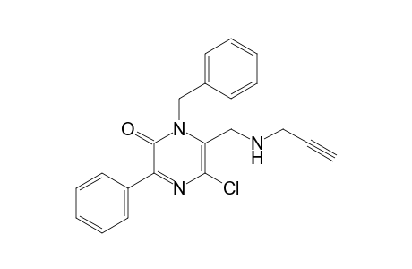 1-Benzyl-5-chloro-3-phenyl-6-(2-propynylaminomethyl)-2(1H)-pyrazinone