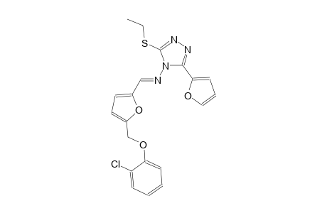 N-((E)-{5-[(2-chlorophenoxy)methyl]-2-furyl}methylidene)-3-(ethylsulfanyl)-5-(2-furyl)-4H-1,2,4-triazol-4-amine