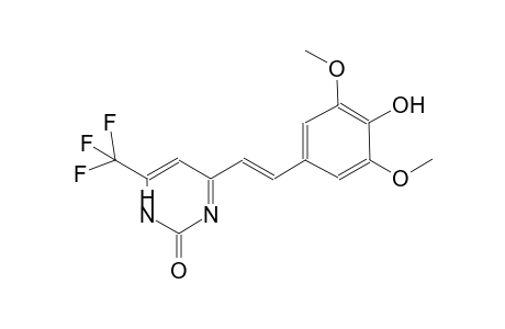 4-[(E)-2-(4-hydroxy-3,5-dimethoxyphenyl)ethenyl]-6-(trifluoromethyl)-2(1H)-pyrimidinone