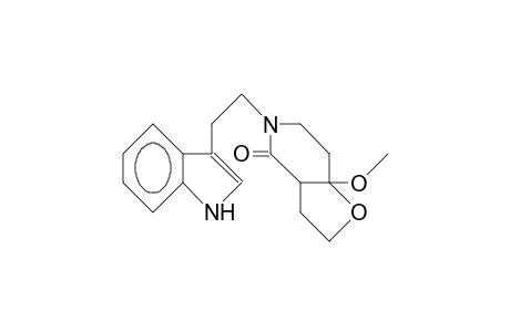(.+-.)-5-(2-<Indol-3-yl>-ethyl)-7a-methoxy-2,3,6,7-tetrahydro-furo(3,2-C)pyridin-4(2H)-one