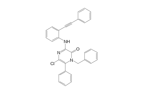 1-Benzyl-5-chloro-6-phenyl-3-(2-phenylethynylphenylamino)-2(1H)-pyrazinone