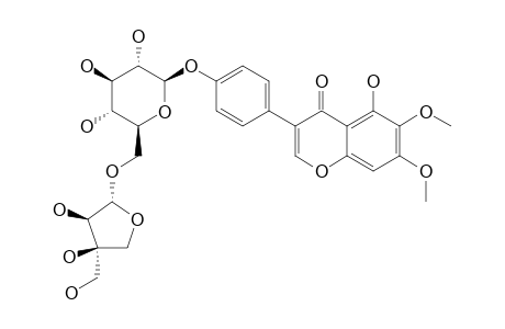 5-HYDROXY-6,7-DIMETHOXY-4'-O-(6-O-D-APIO-BETA-D-FURANOSYL-BETA-D-GLUCOPYRANOSYL)-ISOFLAVONE