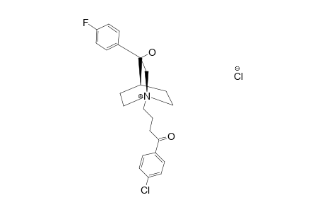 3-PARA-FLUOROPHENYL-3-HYDROXY-N-(4'-PARA-CHLOROPHENYL-4'-OXOBUTYL)-QUINUClIDINIUM_CHLORIDE