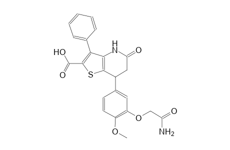 thieno[3,2-b]pyridine-2-carboxylic acid, 7-[3-(2-amino-2-oxoethoxy)-4-methoxyphenyl]-4,5,6,7-tetrahydro-5-oxo-3-phenyl-