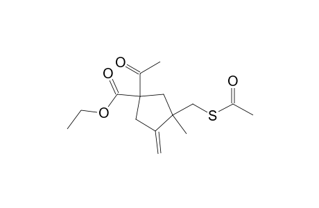 Ethyl 1-acetyl-3-((acetylthio)methyl)-3-methyl-4-methylenecyclopentanecarboxylate