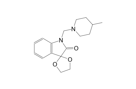 1'-((4-methylpiperidin-1-yl)methyl)spiro[[1,3]dioxolane-2,3'-indolin]-2'-one