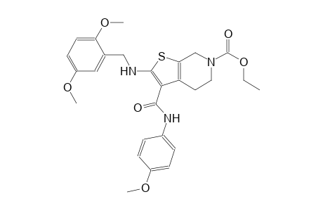 thieno[2,3-c]pyridine-6(5H)-carboxylic acid, 2-[[(2,5-dimethoxyphenyl)methyl]amino]-4,7-dihydro-3-[[(4-methoxyphenyl)amino]carbonyl]-, ethyl ester