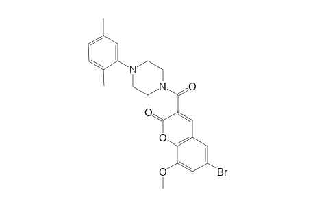 6-Bromanyl-3-[4-(2,5-dimethylphenyl)piperazin-1-yl]carbonyl-8-methoxy-chromen-2-one