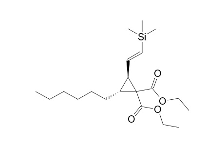 Diethyl trans-2-n-hexyl-3-(2-trimethylsilylvinyl)cyclopropane 1,1-dicarboxylate
