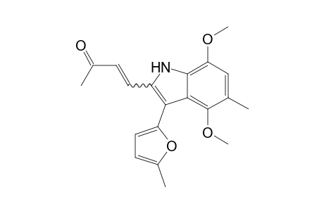 4-[4,7-Dimethoxy-5-methyl-3-(5-methyl-2-furyl)-1H-indol-2-yl]but-3-en-2-one