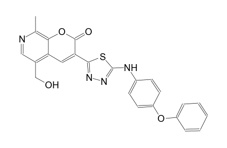 5-(hydroxymethyl)-8-methyl-3-[5-(4-phenoxyanilino)-1,3,4-thiadiazol-2-yl]-2H-pyrano[2,3-c]pyridin-2-one
