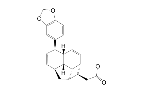 (1'RS,3'RS,6'SR,7'SR,10'SR,11'RS,12'RS,13'RS)-2-[6'-(3'',4''-methylenedioxyphenyl)tetracyclo[5.4.2.03,13.010,12]trideca-4',8'-dien-11'-yl]acetic acid