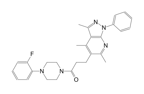 1H-pyrazolo[3,4-b]pyridine, 5-[3-[4-(2-fluorophenyl)-1-piperazinyl]-3-oxopropyl]-3,4,6-trimethyl-1-phenyl-