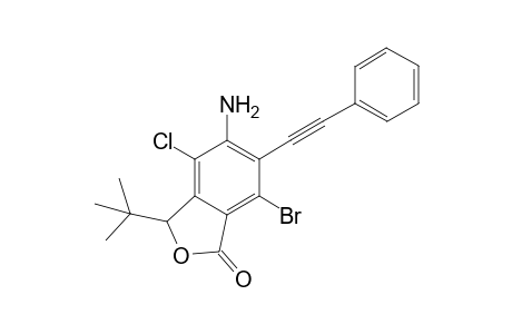 5-Amino-7-bromo-3-tert-butyl-4-chloro-6-phenylethynyl-3H-isobenzofuran-1-one