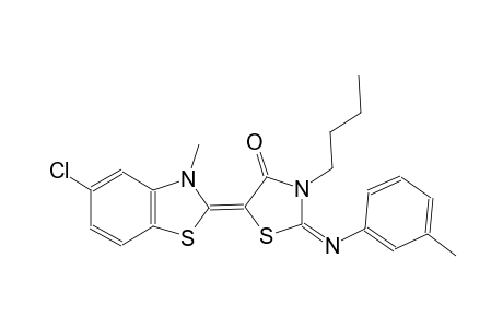 (2E,5Z)-3-butyl-5-(5-chloro-3-methyl-1,3-benzothiazol-2(3H)-ylidene)-2-[(3-methylphenyl)imino]-1,3-thiazolidin-4-one