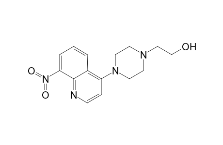 1-Pyrazineethanol, hexahydro-4-(8-nitro-4-quinolinyl)-