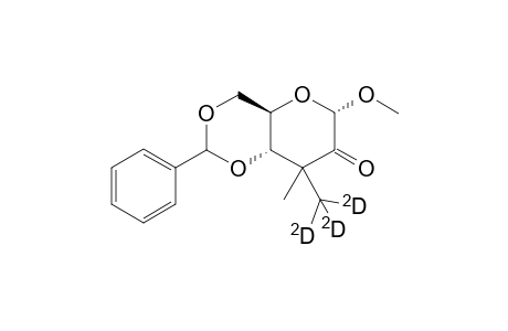 Methyl 4,6-O-benzylidene-3-deoxy-3-C-methyl-3-C-(trideuteriomethyl)-.alpha.-D-(erythro)-hexopyranosid-2-ulose