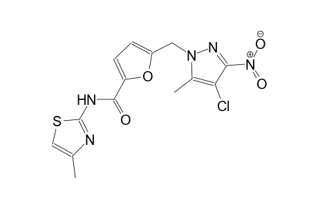 5-[(4-chloro-5-methyl-3-nitro-1H-pyrazol-1-yl)methyl]-N-(4-methyl-1,3-thiazol-2-yl)-2-furamide