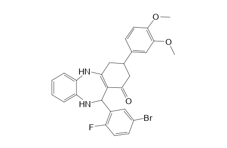 11-(5-Bromo-2-fluorophenyl)-3-(3,4-dimethoxyphenyl)-2,3,4,5,10,11-hexahydro-1H-dibenzo[b,e][1,4]diazepin-1-one