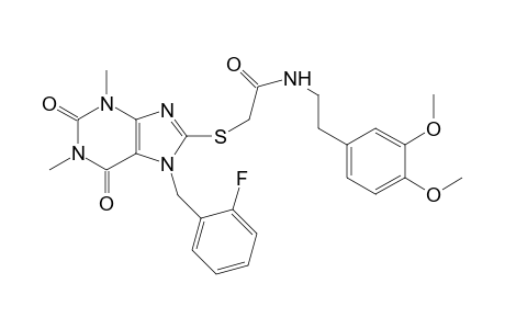 2-[[7-(2-fluorobenzyl)-2,6-diketo-1,3-dimethyl-purin-8-yl]thio]-N-homoveratryl-acetamide
