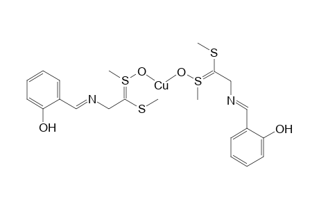 Di(2-methylthio-2-methylsulphinyln-(2-hydroxybenzylidene)ethylamine)copper