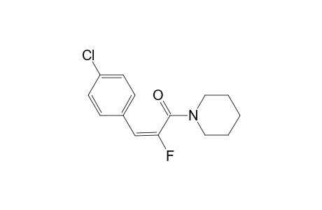 (E)-3-(4-chlorophenyl)-2-fluoranyl-1-piperidin-1-yl-prop-2-en-1-one