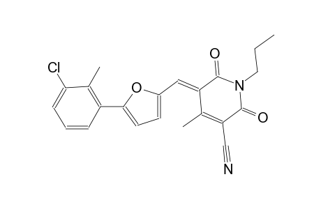 3-pyridinecarbonitrile, 5-[[5-(3-chloro-2-methylphenyl)-2-furanyl]methylene]-1,2,5,6-tetrahydro-4-methyl-2,6-dioxo-1-propyl-, (5E)-