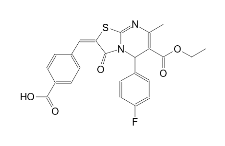 4-[(E)-(6-(ethoxycarbonyl)-5-(4-fluorophenyl)-7-methyl-3-oxo-5H-[1,3]thiazolo[3,2-a]pyrimidin-2(3H)-ylidene)methyl]benzoic acid