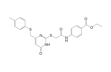 benzoic acid, 4-[[[[1,6-dihydro-4-[[(4-methylphenyl)thio]methyl]-6-oxo-2-pyrimidinyl]thio]acetyl]amino]-, ethyl ester