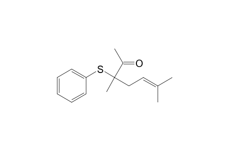 5-Hepten-2-one, 3,6-dimethyl-3-(phenylthio)-