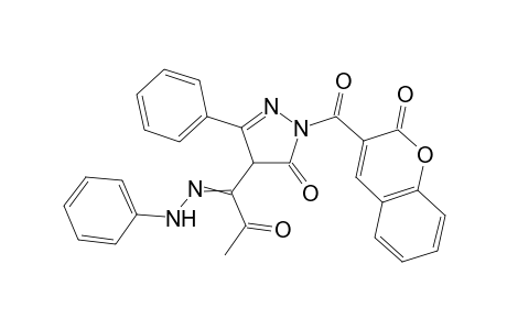4-(2-Oxo-1-(2-phenylhydrazono)propyl)-2-(2-oxo-2H-chromene-3-carbonyl)-5-phenyl-2,4-dihydro-3H-pyrazol-3-one