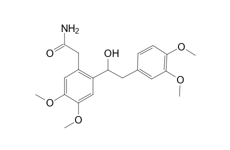 2-[ .beta.-(3',4'-Dimethoxyphenyl)-.alpha.-(hydroxyethyl)]-4,5-dimethoxyphenylacetamide
